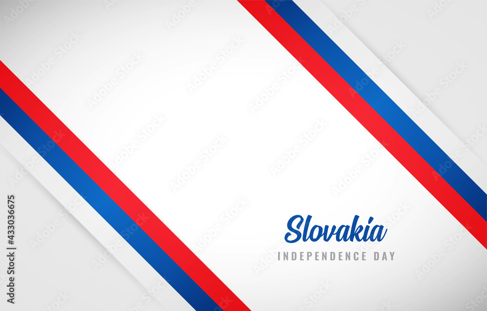 Happy Independence day of Slovakia with Creative Slovakia national country flag greeting background