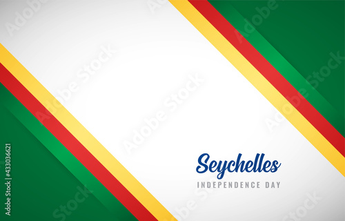 Happy Independence day of Seychelles with Creative Seychelles national country flag greeting background