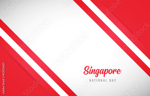 Happy Independence day of Singapore with Creative Singapore national country flag greeting background
