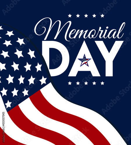 Memorial Day background. National american holiday illustration. Vector Memorial day greeting card