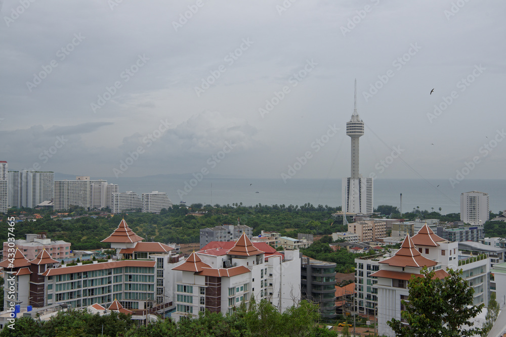 View of Pattaya with Prayai Hill.Thailand