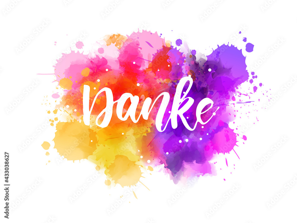Danke Thank You In German Handwritten Modern Calligraphy Lettering