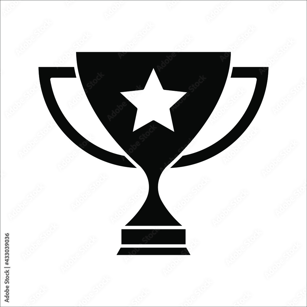 First prize trophy icon, winner vector illustration on white background. color editable First prize trophy icon, winner vector illustration on white background. color editable
