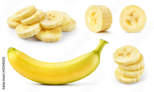 Leinwand Poster Banana slice isolated