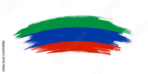 Artistic grunge brush flag of Dagestan isolated on white background