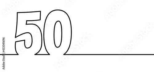Slogan for 50 years old anniversary, abraham, sarah orwedding  day. Man or woman sign. Celebration card, banner.  Happy Birthday, bday. Congratulations fifty year 50th.