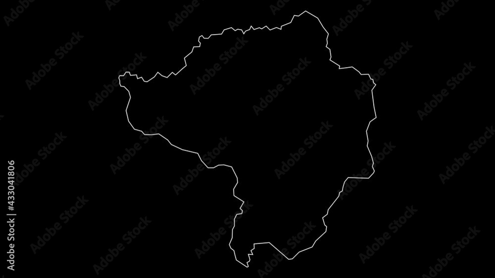 Butha-Buthe Lesotho subdivision map outline animation Butha-Buthe Lesotho subdivision map outline animation