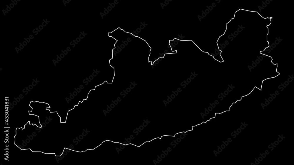 Qachas Nek Lesotho subdivision map outline animation Qachas Nek Lesotho subdivision map outline animation