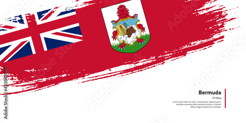 Creative hand drawing brush flag of Bermuda country for special Bermuda day