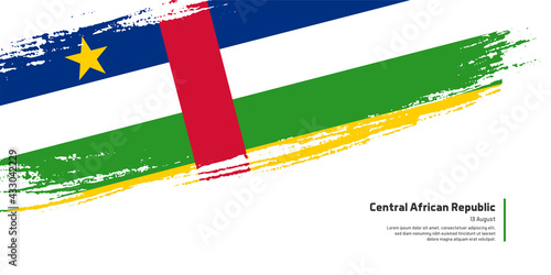 Creative hand drawing brush flag of Central African Republic country for special independence day