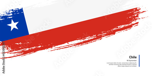 Creative hand drawing brush flag of Chile country for special independence day