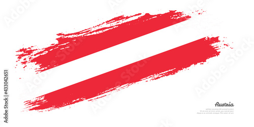 Hand painted brush flag of Austria country with stylish flag on white background