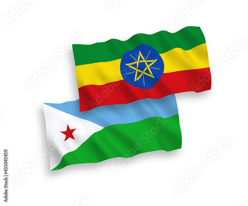 Free Download Flags of Republic of Djibouti and Ethiopia on a white background - GFXLoad