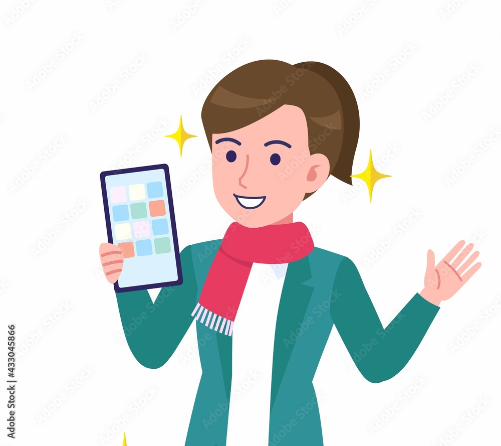 マフラーをした若い女性