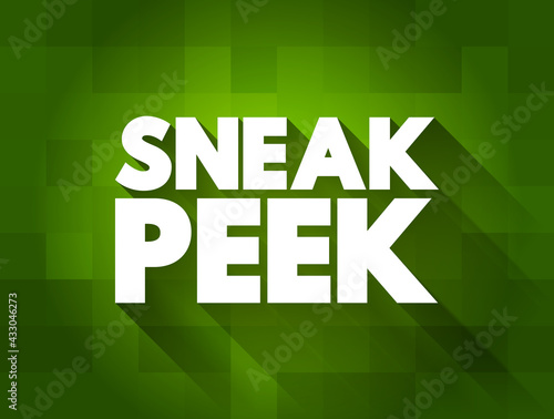 Sneak Peek text quote, concept background