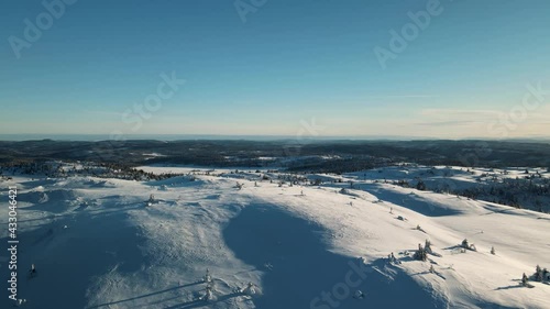 Winter mountain sunset - Jomfruslettfjellet Norway photo