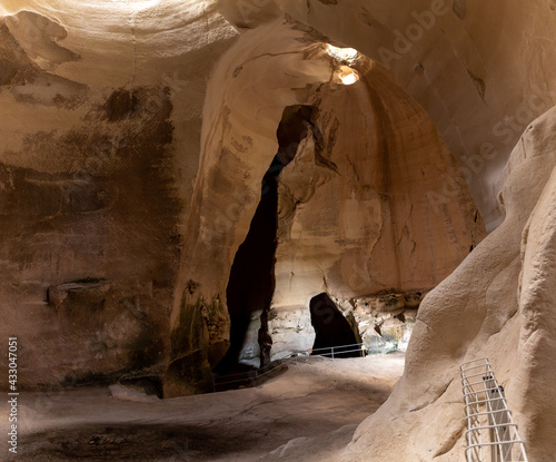 Bell  cave dug at the beginning of the 7th century, used for quarrying stone in Maresha, in Beit Guvrin, Kiryat Gat, in Israel photo