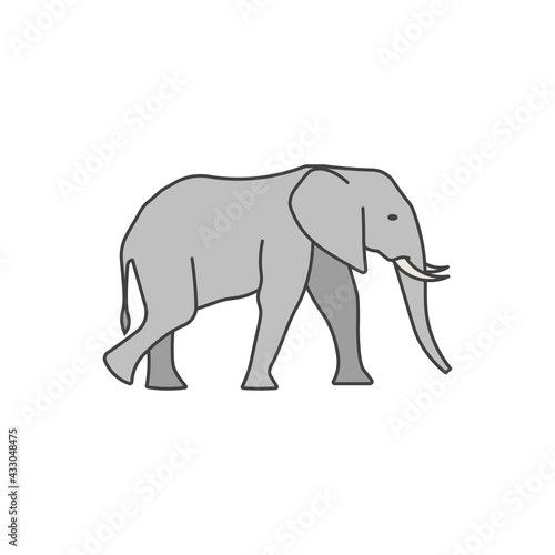 Elephant Vector design on white background. Wild Animals. vector illustration.