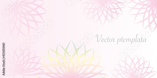 Relaxation and Healing concept banner illustration. Lotus flower decorative vector template. Card, invitation, banner, event, top page design. Vector illustration.