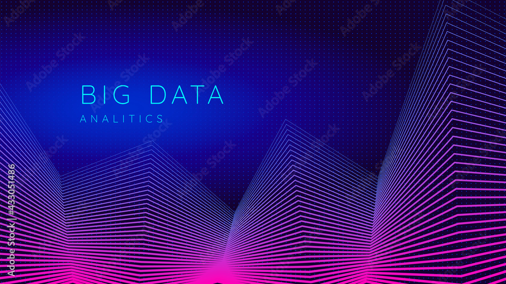 Technology concept background banner, big data analytics, blockchain ...