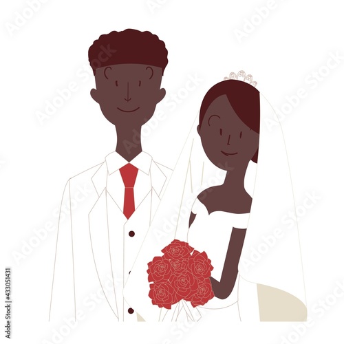 結婚式　黒人男性と黒人女性
