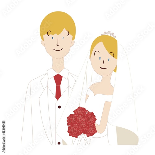 結婚式　欧米人男性と欧米人女性
