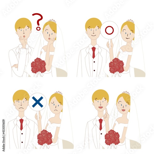 結婚式　欧米人　表情セット
