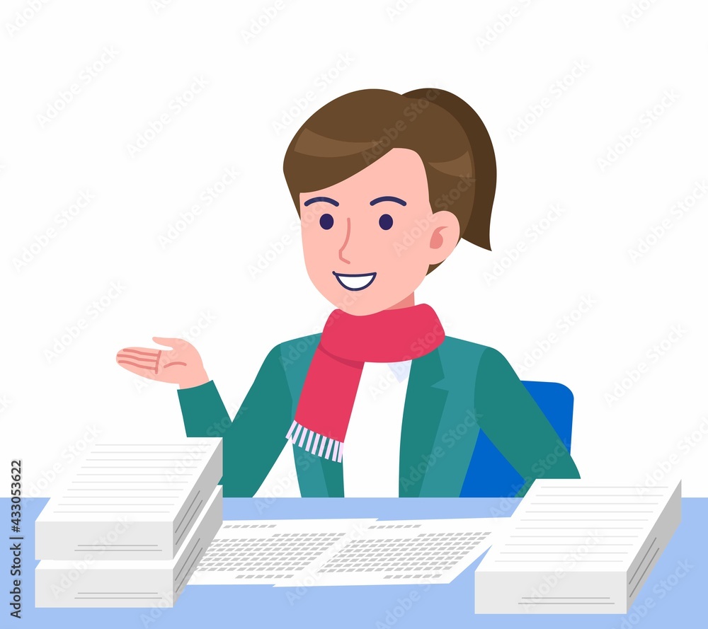 冬服を着た女性のイラスト