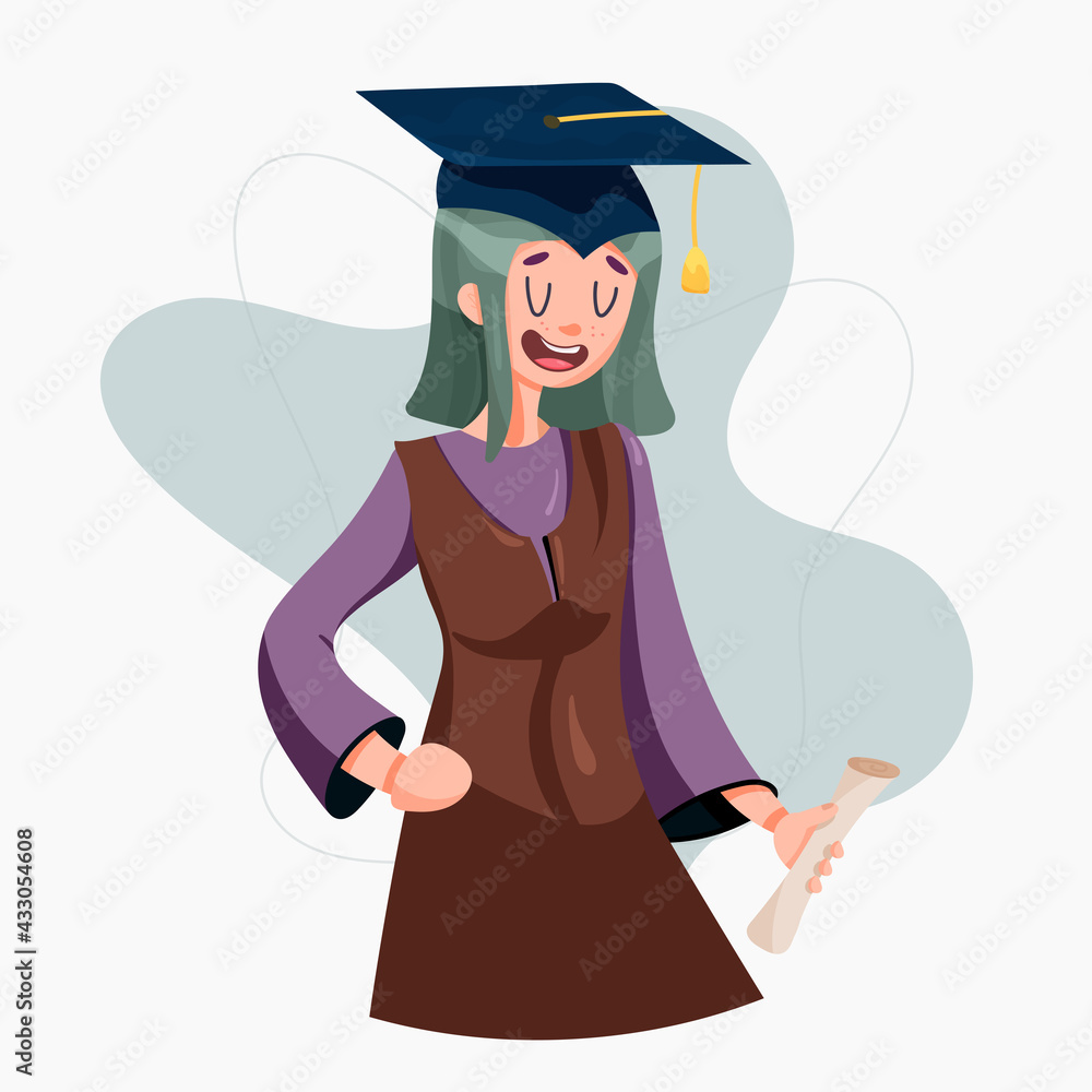 Girl graduate in a gown with a certificate. Girl graduate in a gown with a certificate.