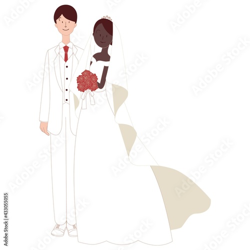 国際結婚　日本人男性と黒人女性
