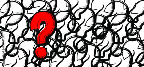 Question mark pattern. FAQ pictogram sign. FAQs frequently asked questions. Business concept idea Problem attention warning. Flat funny vector icon. 