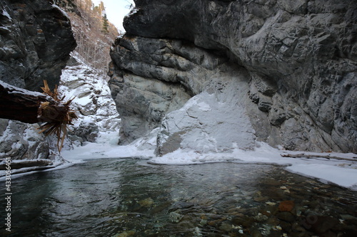 waterfall in the mountains