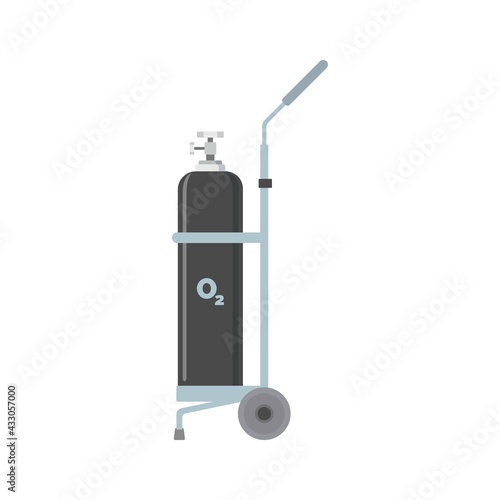 Oxygen cylinder medical equipment with stretcher vector illustration, oxygen tank, cylinder, oxygen, O2, Medical equipment, Hospital, doctor. photo