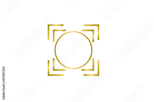 Golden line wave. Luxury style.Abstract background.Golden target.Business target concept.