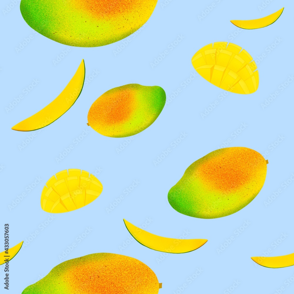 seamless background with mangos seamless background with mangos