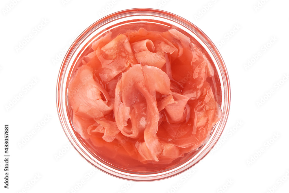 Pickled sushi ginger, isolated on white background. High resolution image Pickled sushi ginger, isolated on white background. High resolution image