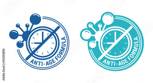 Anti-age Formula badge for cosmetics