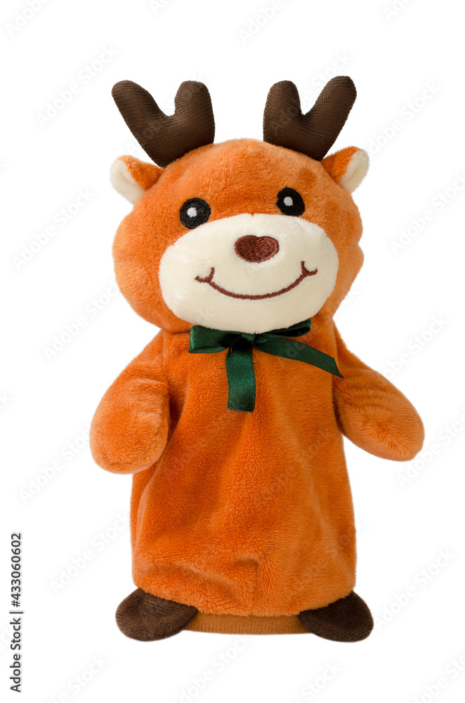 Obraz premium Children's soft toy deer isolated on white background