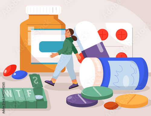 Vitamins, medicines in pharmacy and sports dietary supplements