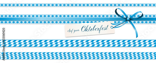 blue and white checkered Oktoberfest banners