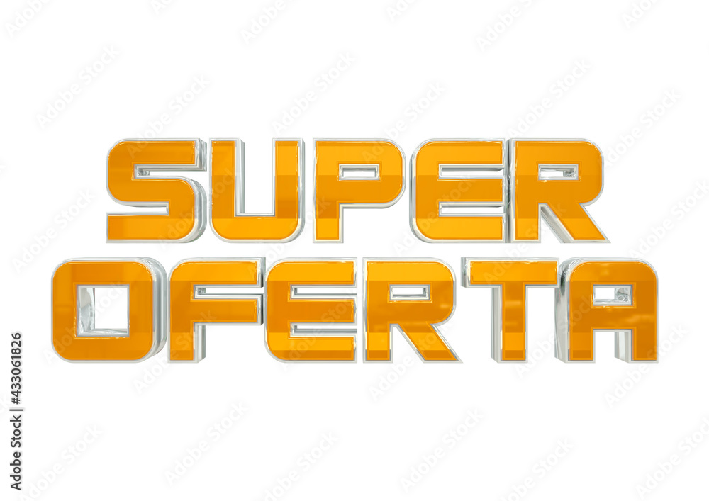 Fototapeta premium promotional seal super offer isolated on white background. advertising campaign with Letters in the Portuguese of Brazil