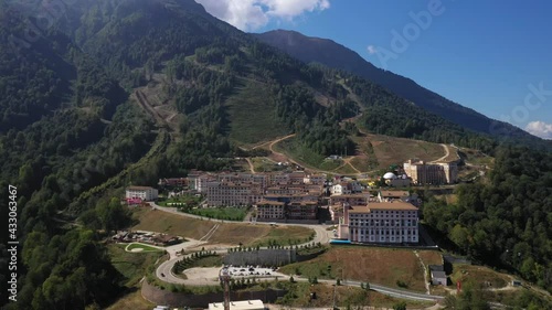 Mountain resort Gorki Gorod in summer, aerial view