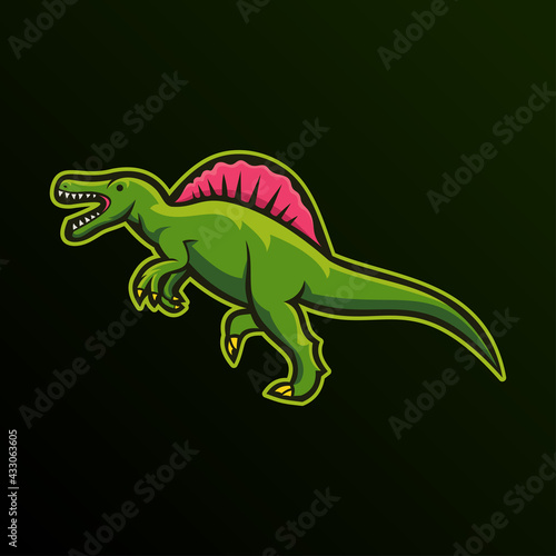 Dinosaur Mascot Illustration Logo Template