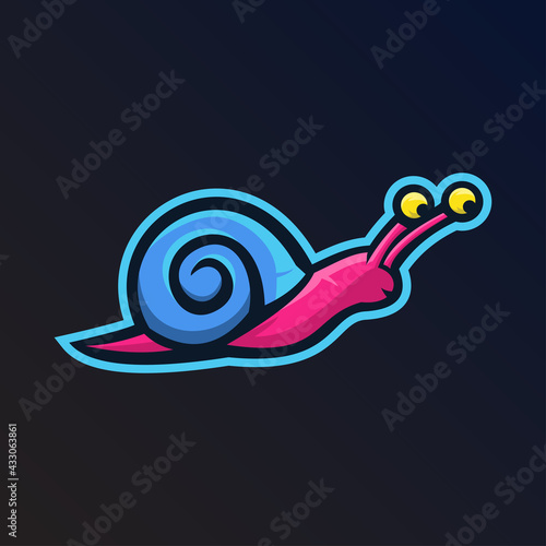 Snail Mascot Illustration Logo Template