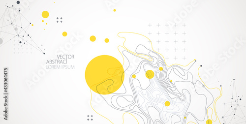Vector abstract landscape geodesy topography map background. Art Line texture pattern.