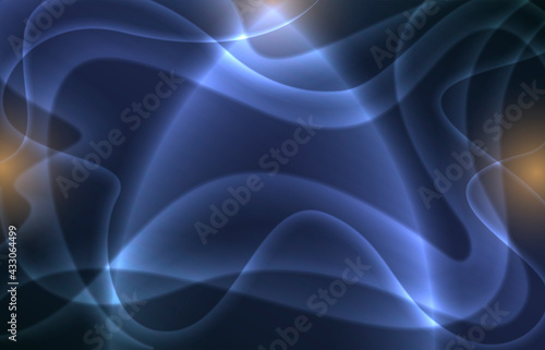 Abstract fantastic background with smooth lines in blue tones.