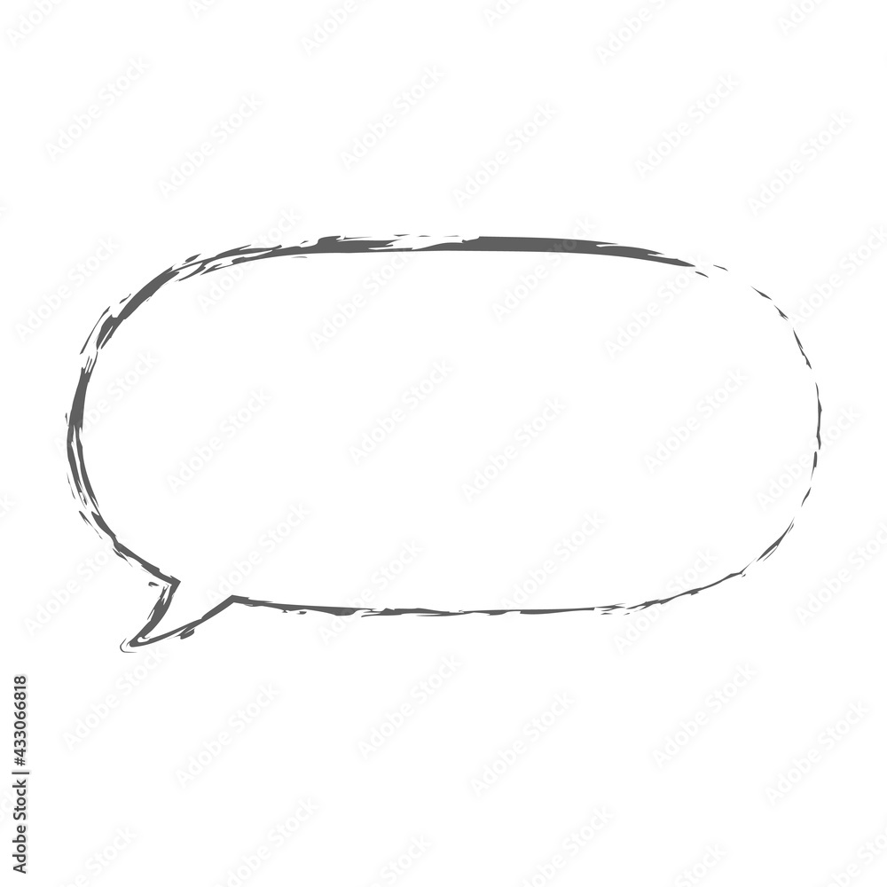 Fototapeta premium 吹き出しイラスト、アイコン(手描き、重ね描き風)