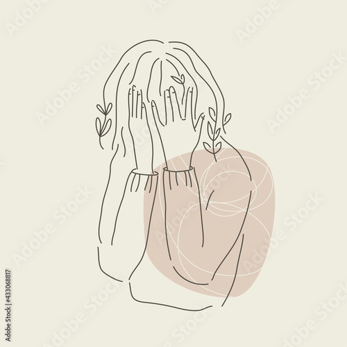 Sad Girl Hiding Face