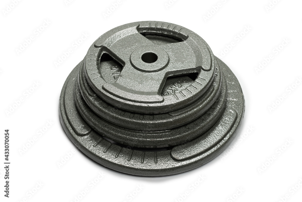 Weight plates isolated on a white background. Weight plates isolated on a white background.