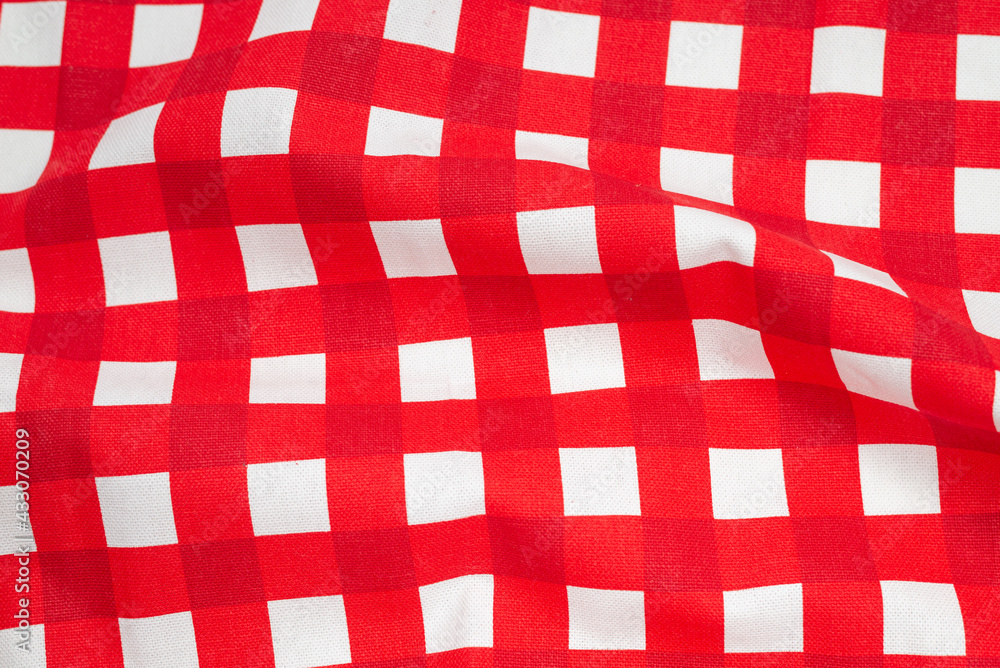 Fototapeta premium Red napkin isolated on white background.